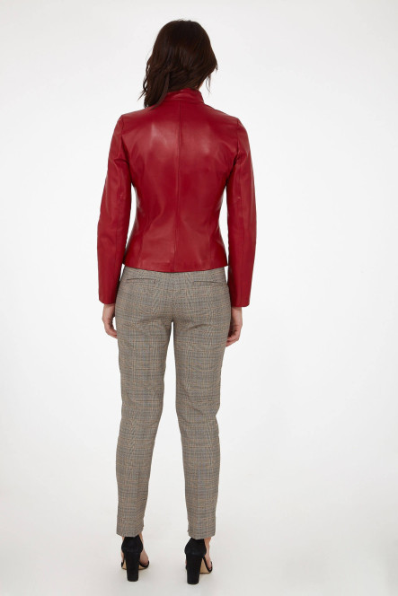 Blouson cuir, daim, peau lainée Cesare Nori VENUS rouge