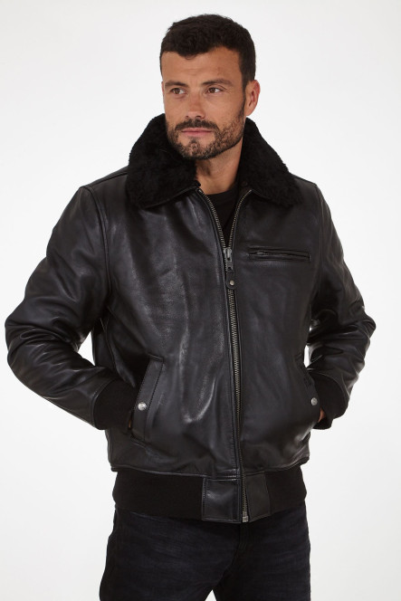 Blouson et veste cuir pour homme Schott LC1380 Noir