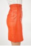 Pantalon cuir, jupe en cuir Cesare Nori BASIC JUPE Orange