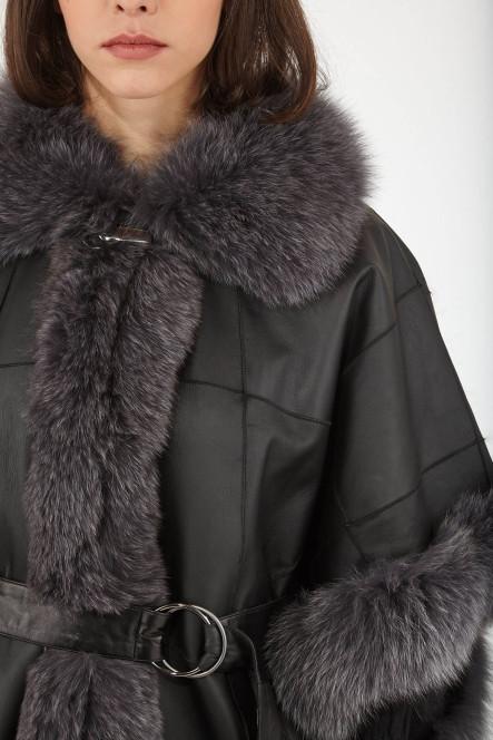 Manteau en fourrure pour femme Intuition LONDON Noir