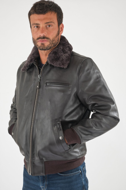 Blouson et veste cuir pour homme Schott LC1380 Marron