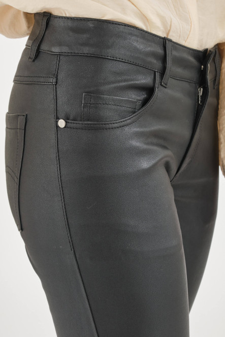 Pantalon en cuir stretch Sélection Cesare Nori STRETCH PANT Noir