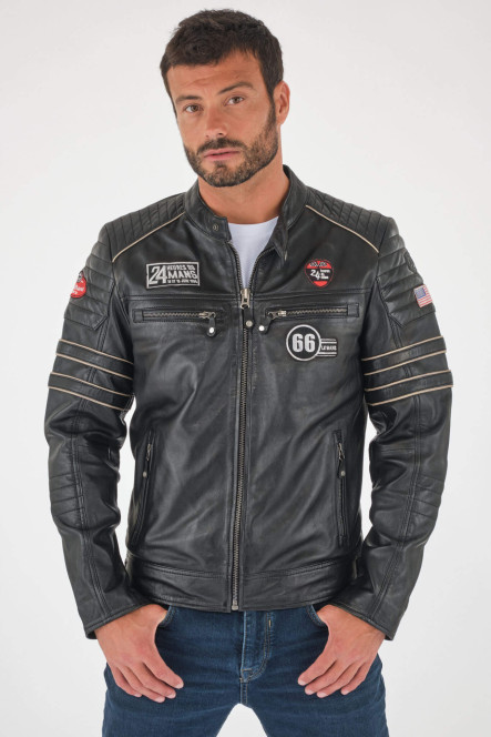 Blouson et veste cuir pour homme 24h Le Mans  IRON LE MANS Noir