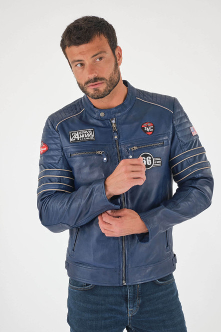 Blouson et veste cuir pour homme 24h Le Mans  IRON LE MANS Royal blue