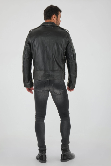 Blouson et veste cuir pour homme Schott LCPERFVINT Noir