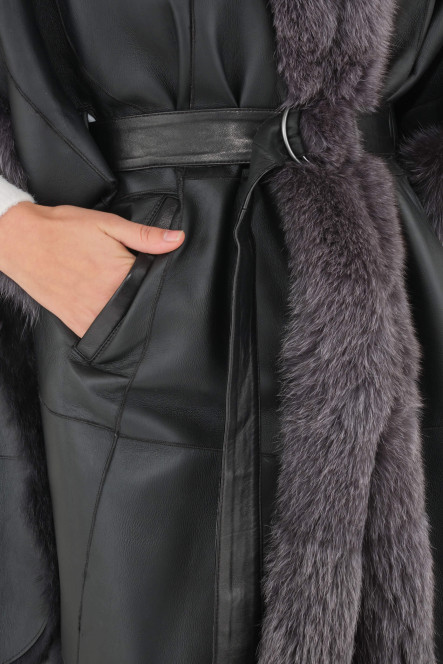 Manteau en fourrure pour femme Intuition LONDON Noir