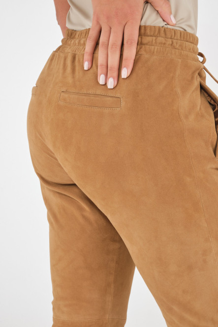 Pantalon en cuir Oakwood GIFT VELOURS Tan
