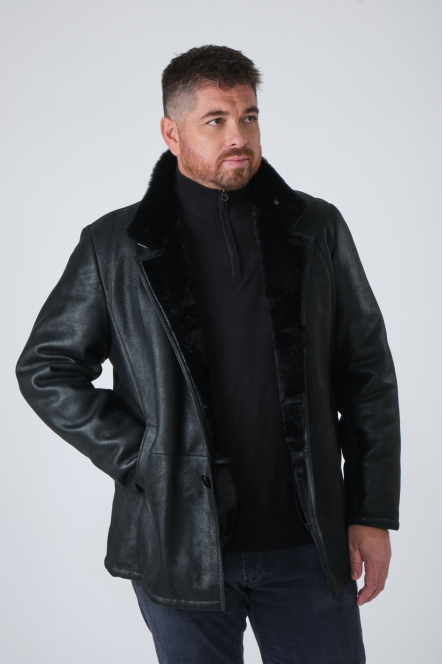Veste chaude peau lainée véritable, Levinsky - COOPER Black | Cesare Nori