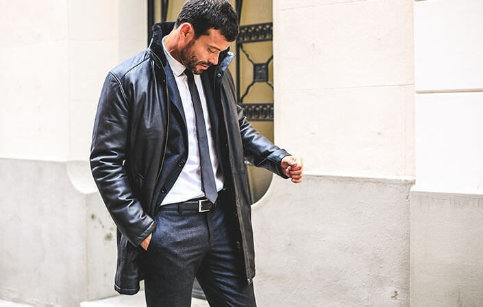 Men's leather coat| Cesare Nori