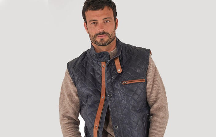 Men's leather vest | Cesare Nori